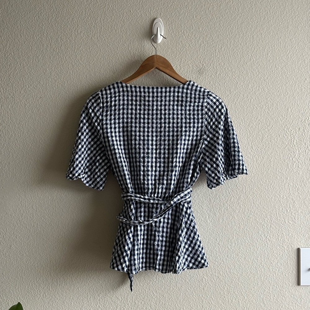 Loft Gingham Wrap Blouse - image 7